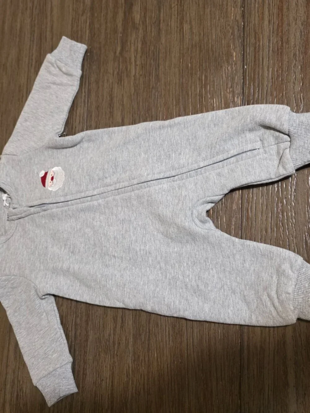 Petit Lem Santa Baby Fleece Romper NWT Newborn NB Christmas Sleeper